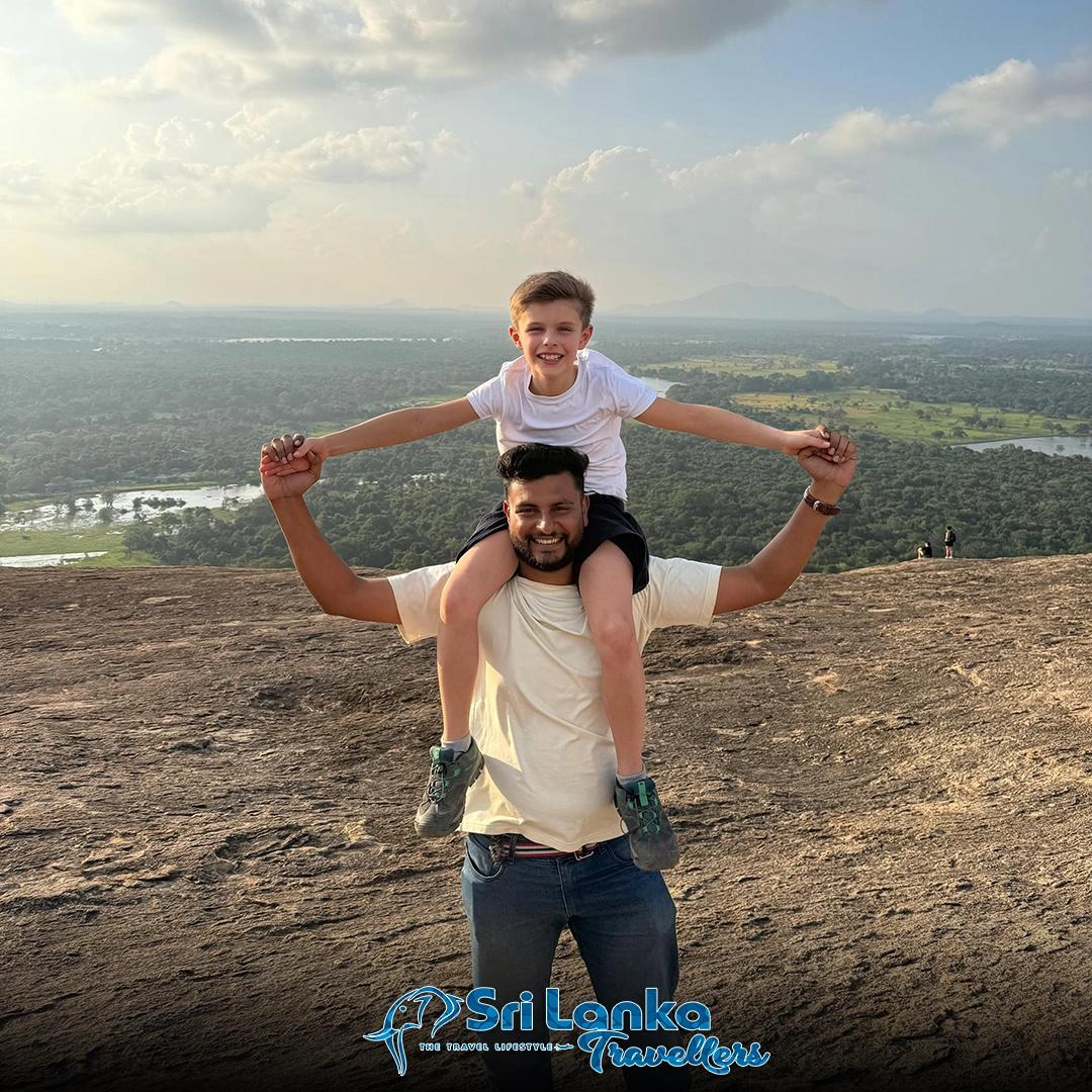 Guests at a scenic viewpoint on a private Sri Lanka tour